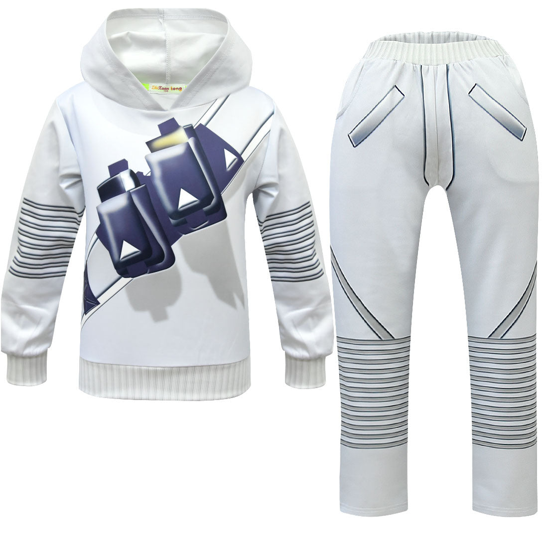 Kids DJ Marshmallow Costume Light Ip Helmet Marshmallow DJ Rock Cosplay Outfits