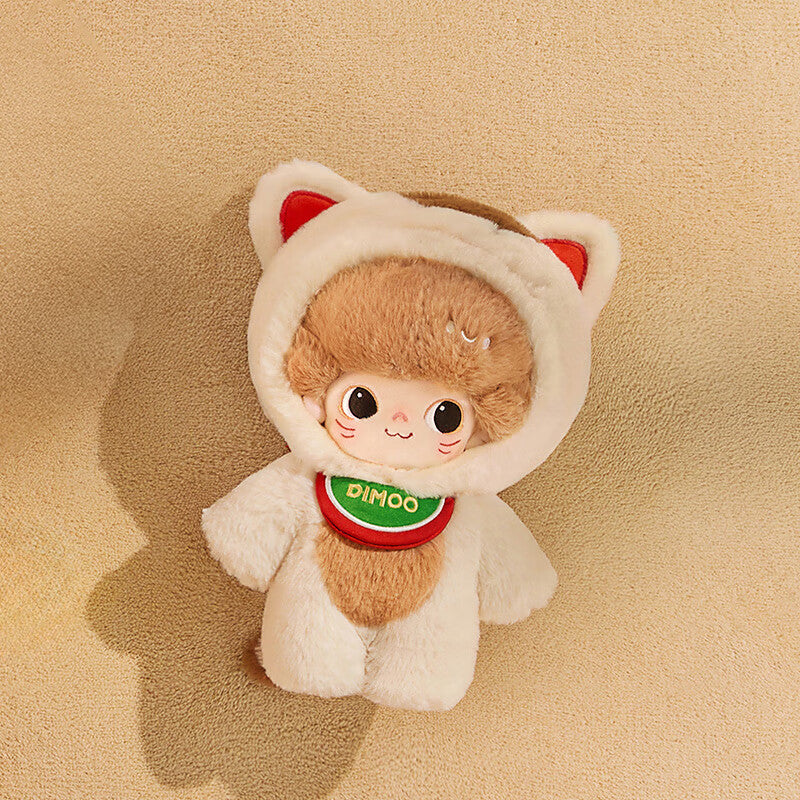19.7in Dimoo Plush Cute Cotton Doll with Hat Gold Ingot and Bib Soft Collectible Toy