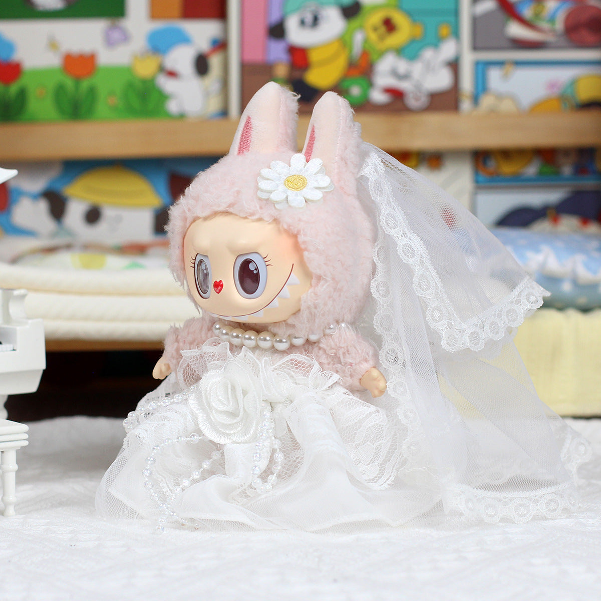 6.7in Labubu Clothes 2 Piece in Bundle Cute Couple Plush Doll Outfits Accessories