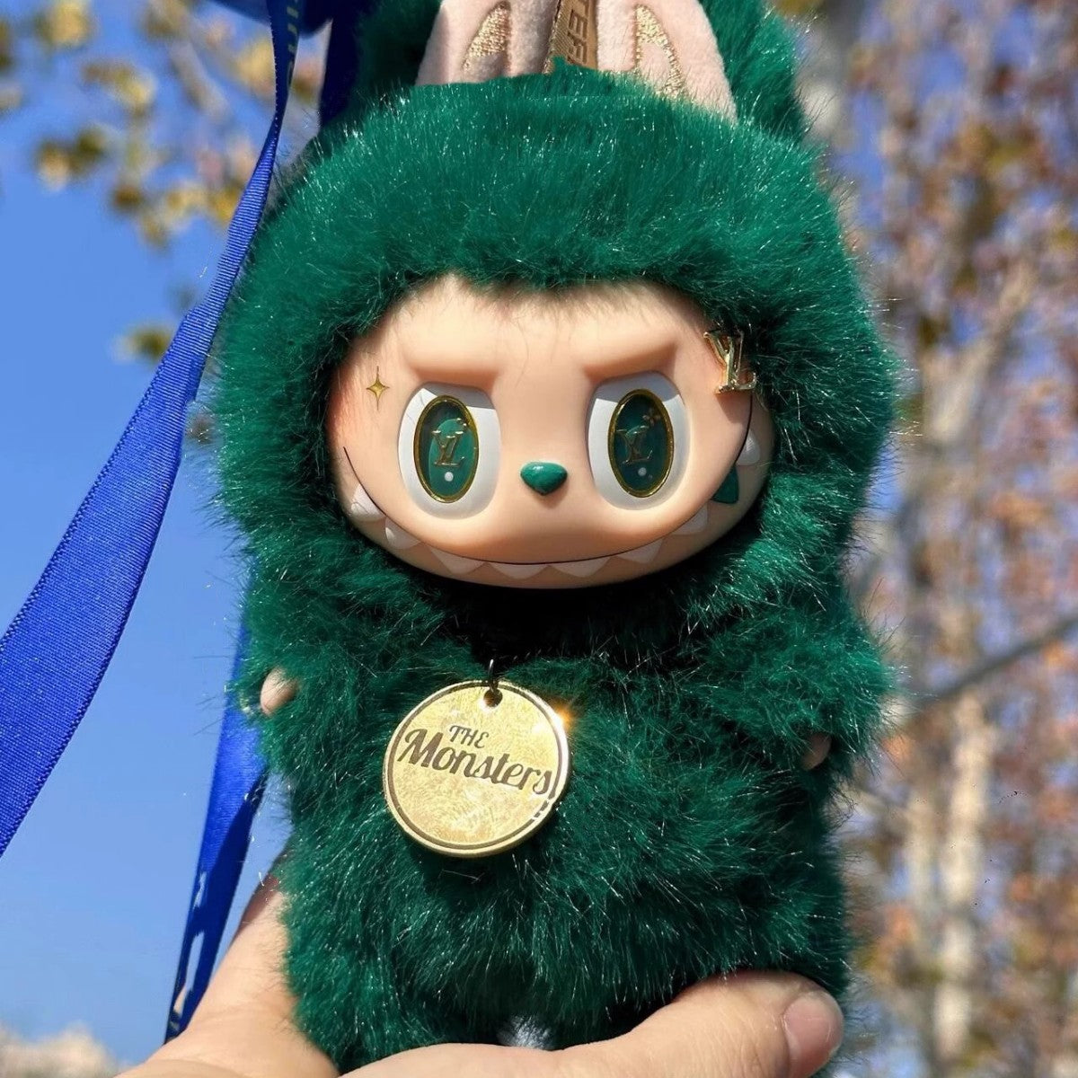6.7'' Plush Doll Labubu Keychain The Monsters Plush Toy with Clothes Hat