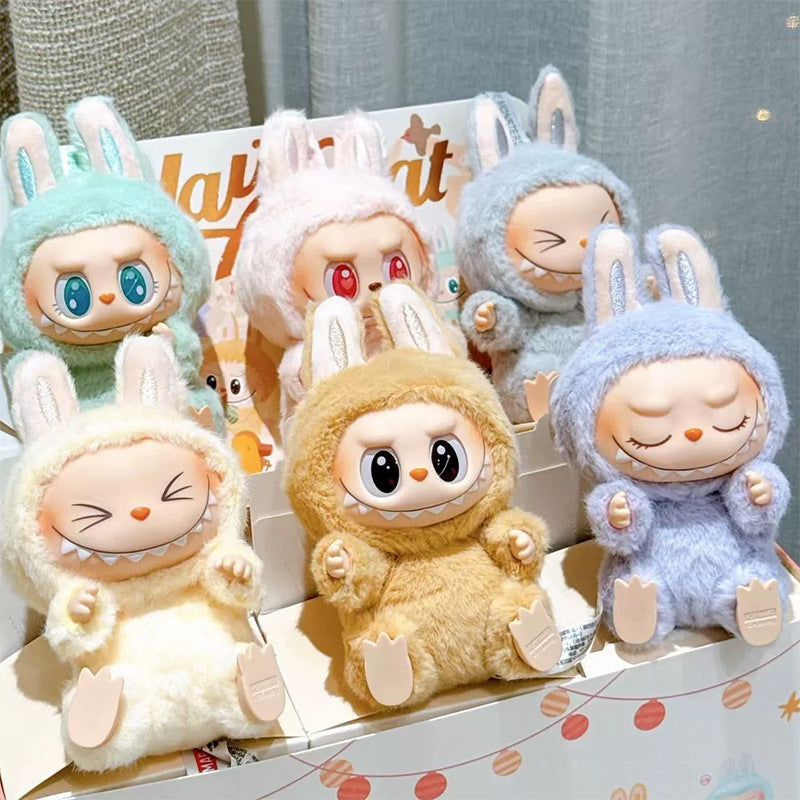 5.91" Labubu The Monster Vinyl Plush Doll Pendant 2nd Generation Have a Seat Labubu