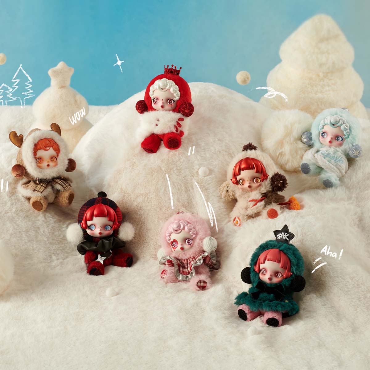 5.3'' Soft Vinyl Plush Toy Winter Symphony Series Bag Pendant Holiday Gifts
