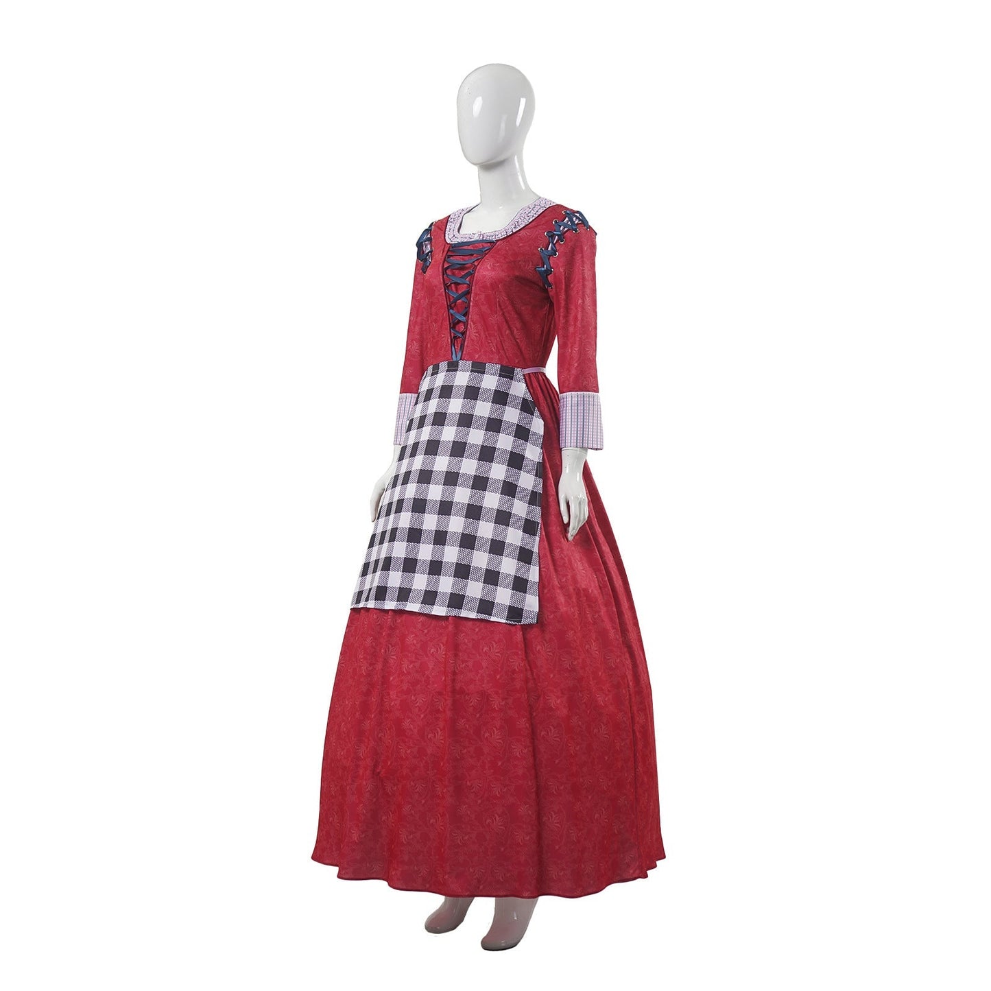 Women Princess Cosplay Maid Costume Red Party Maid Apron Dress