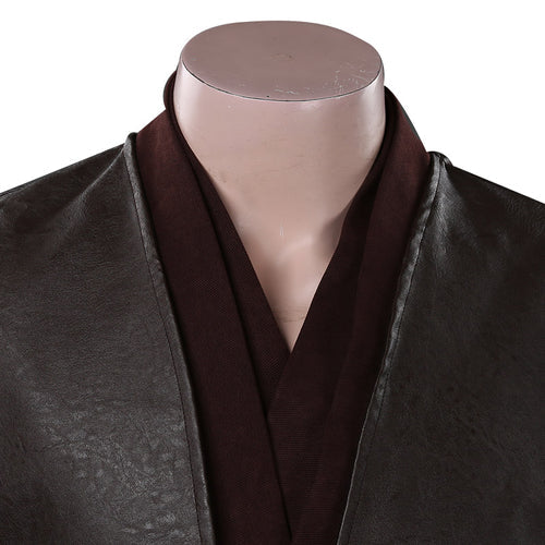 Anakin Skywalker Costume Adult Brown Jedi Hooded Robe Shirt Pants Full Set Outfits