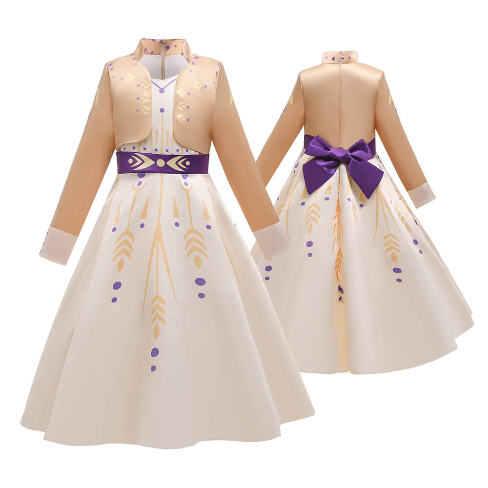 Kids Princess Aanna Dress Halloween Costume Girls Cosplay Party Dress with Accessories