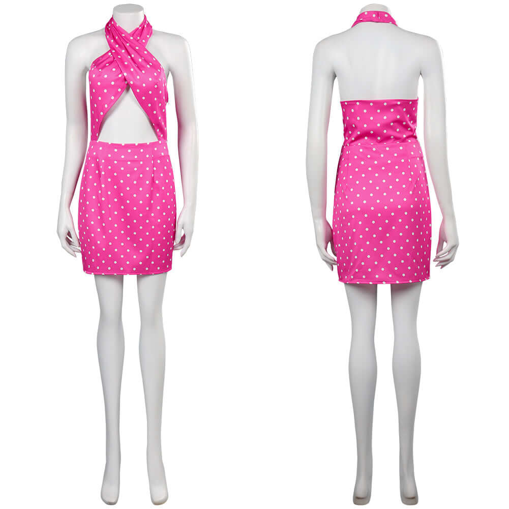 Barbara Movie Margot Robbie Pink Dress Party Carnival Dress Up Outfit