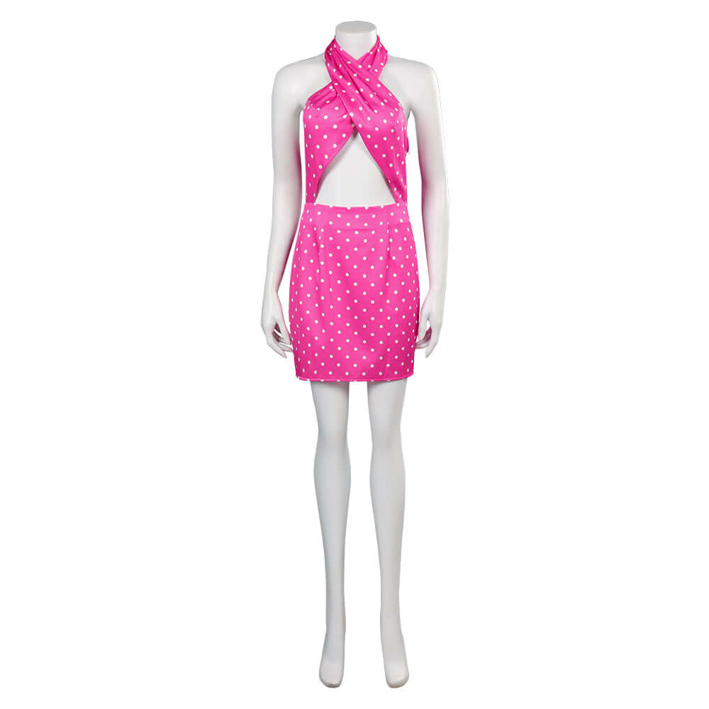 Barbara Movie Margot Robbie Pink Dress Party Carnival Dress Up Outfit