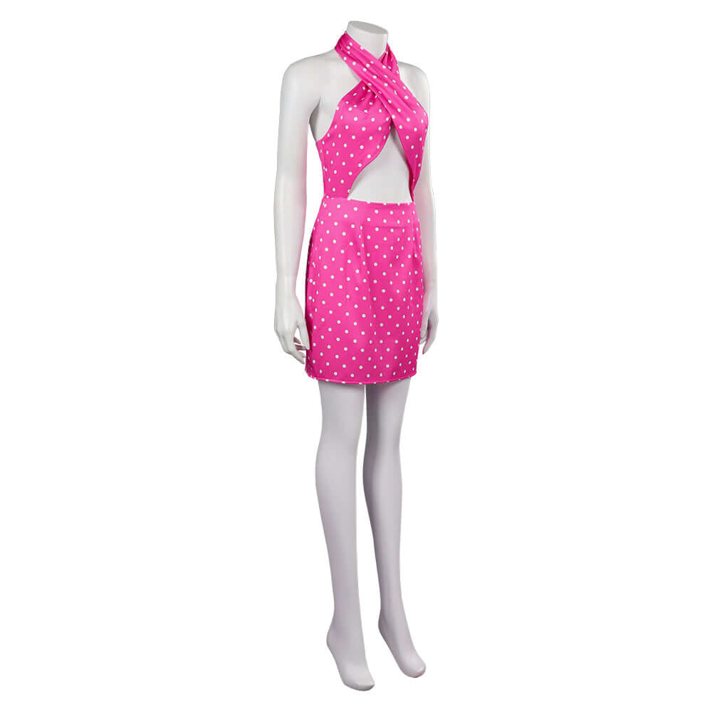 Barbara Movie Margot Robbie Pink Dress Party Carnival Dress Up Outfit