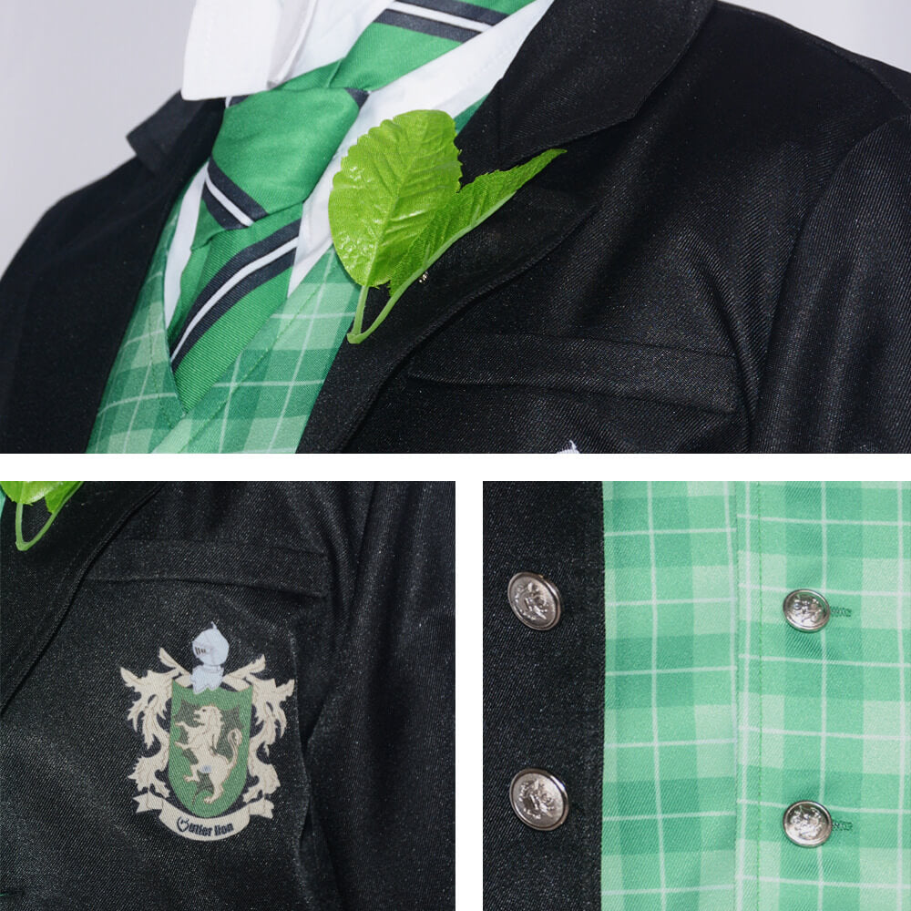 Adult Herman Greenhill Costume Green Lion Public School Uniform Herman Cosplay Outfit