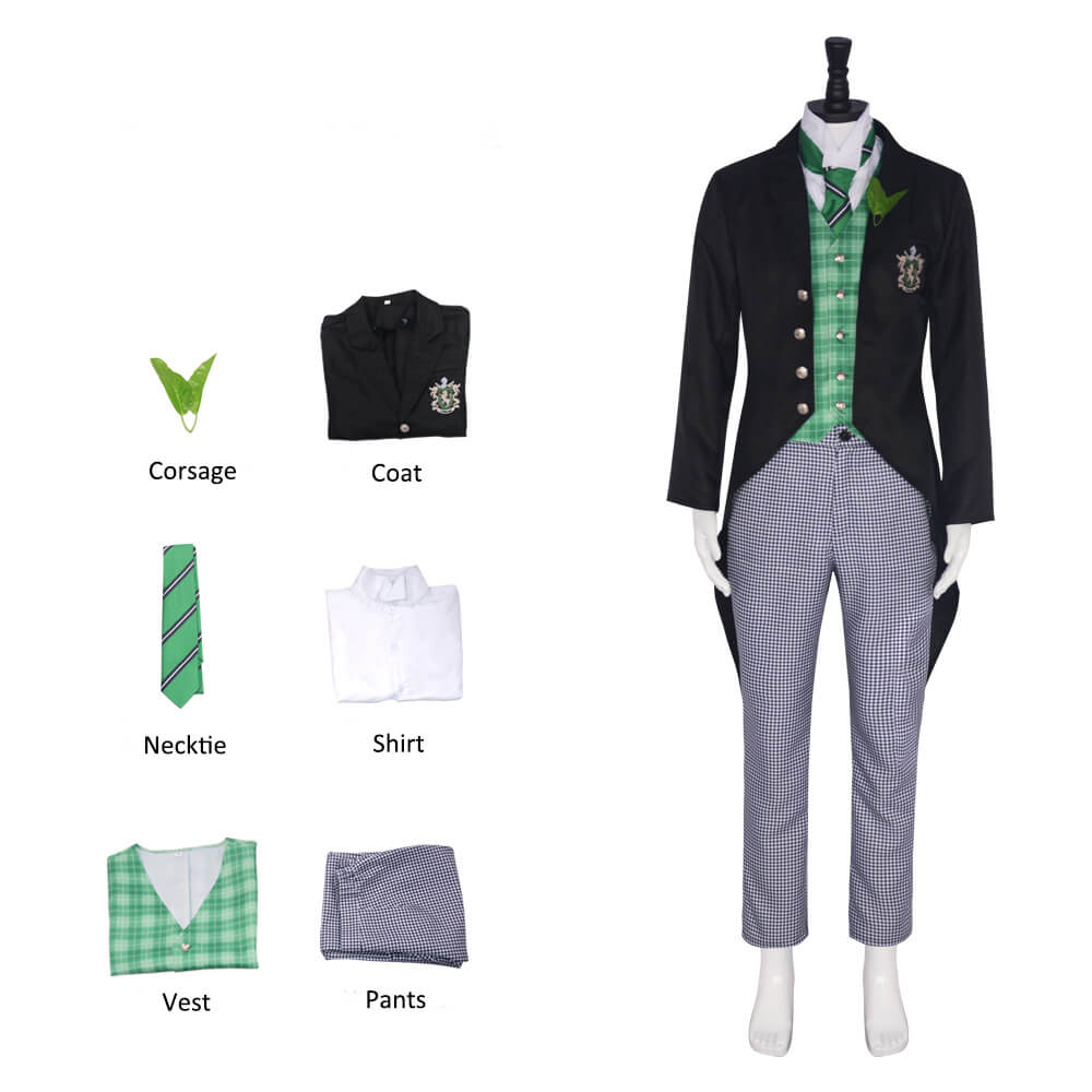 Adult Herman Greenhill Costume Green Lion Public School Uniform Herman Cosplay Outfit