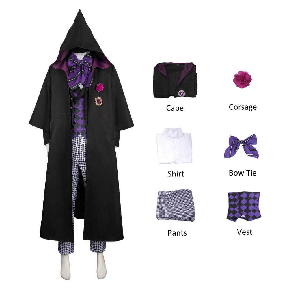 Adult Gregory Violet Costume School Uniform Hooded Gregory Cosplay Outfit for Dress Up Party