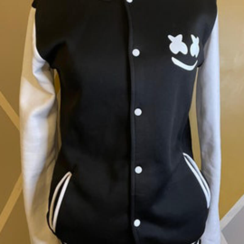 DJ Marshmallow Jacket DJ Rock Smiley Face Baseball Sweatshirts
