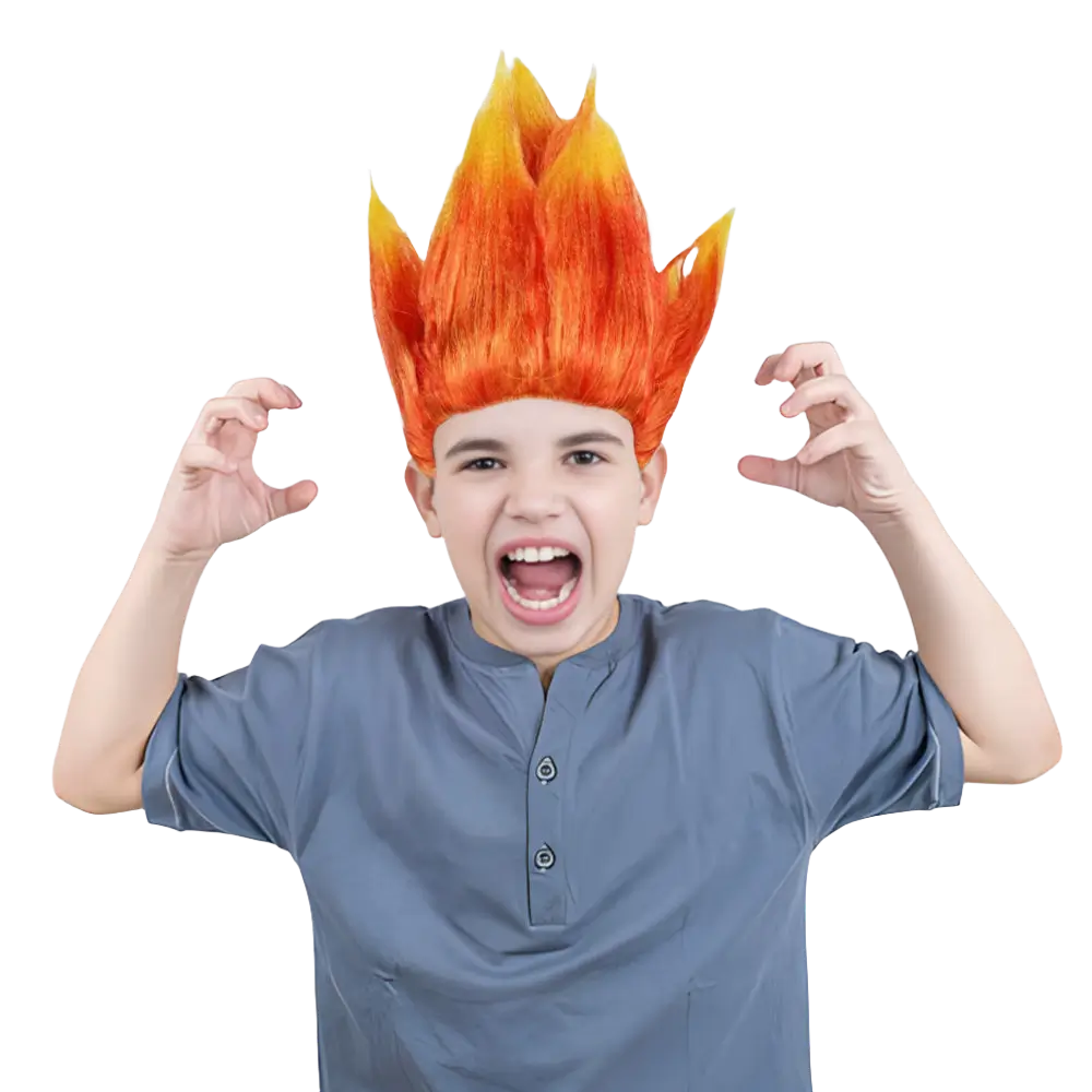 Kids Inside Out Anger Costume Emotion Anger Cosplay T-shirt Pants and Tie Suit Boys Halloween Costume