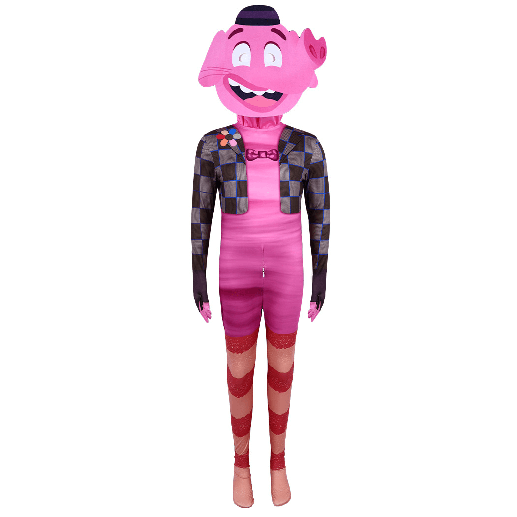 Kids Inside Out 2 Bing Bong Costume Inside Cosplay Jumpsuit and Out Helmet for Halloween Party