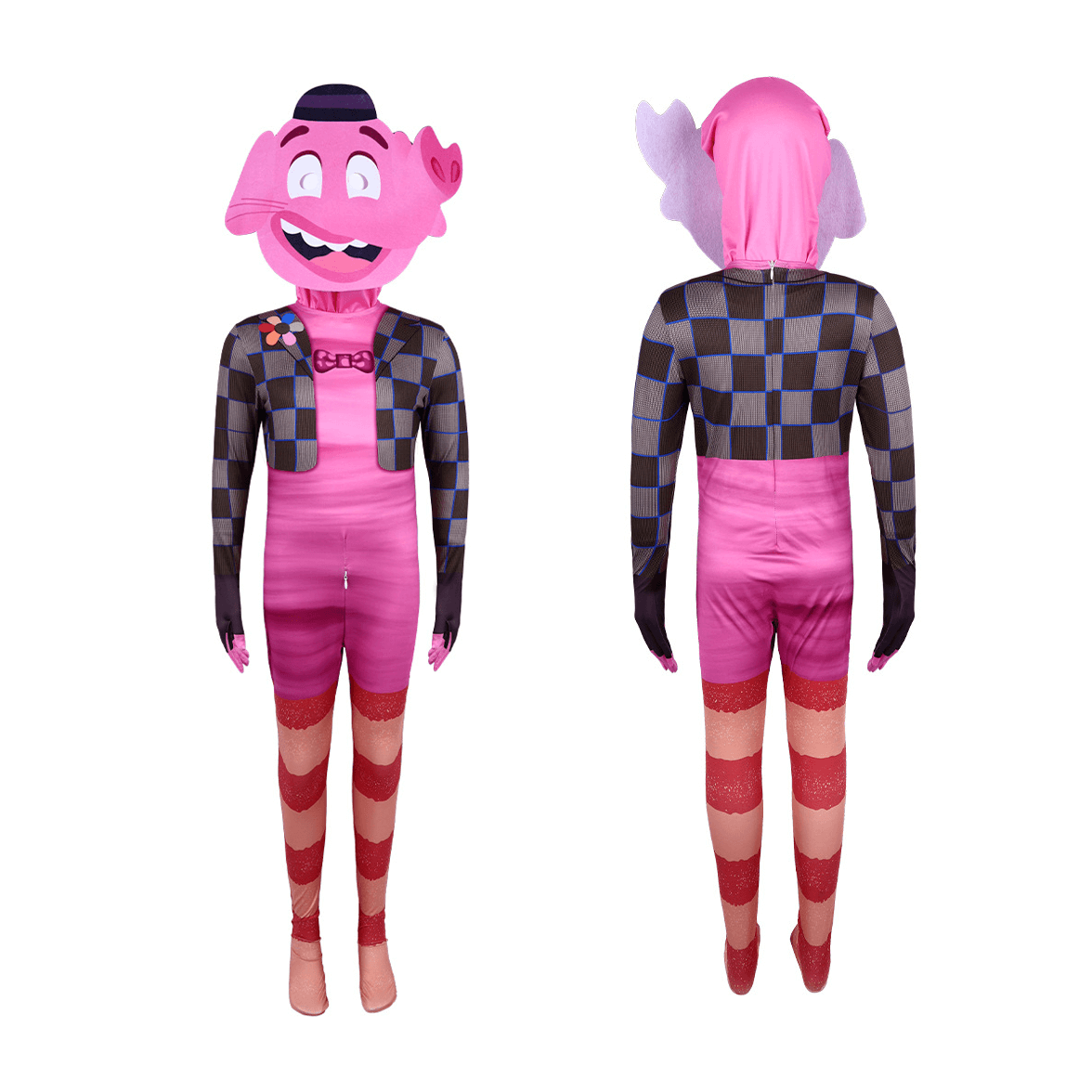 Kids Inside Out 2 Bing Bong Costume Inside Cosplay Jumpsuit and Out Helmet for Halloween Party