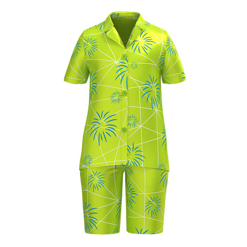 Inside Joy DIsgust Pajamas Movie Joy Costume Silk Sleepwear Disgust Sleep Shirts and Pants 2pcs Suit