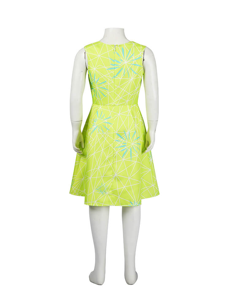 Inside Out Joy Dress and Mask Party Cosplay Joy Costume Sleeveless Yellow Dress