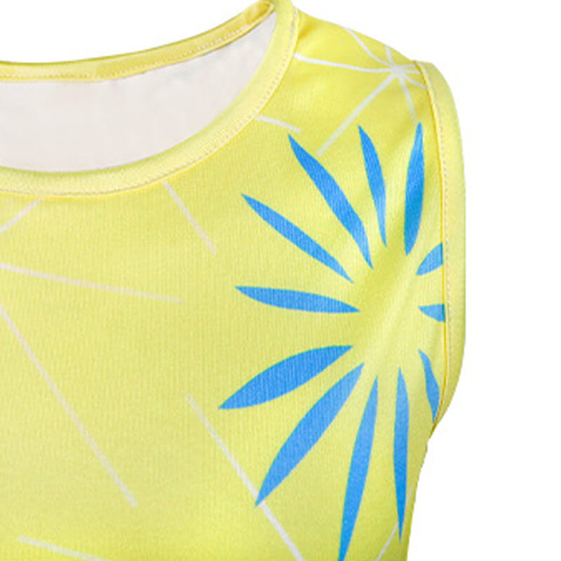 Girls Inside 2 Joy Costume Classic Bright Yellow Sleeveless Joy Dress Kids Joy Cosplay Halloween Costume