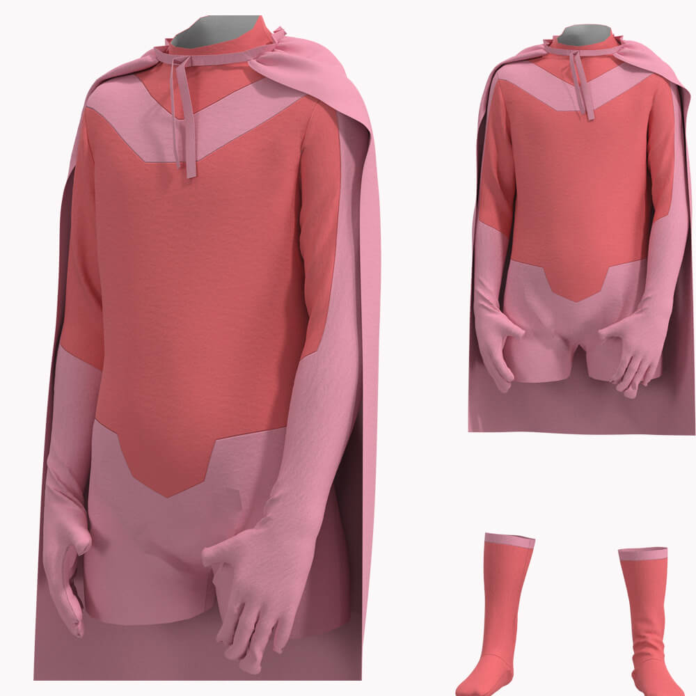 Omni-Man Cosplay Costume Kids Omni-Man Mark Atom Eve Outfit with Cape for Boys Girls
