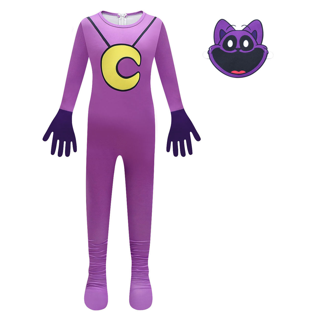 Kids Catnap Costume Boys Girls Catnap Cosplay Jumpsuit Mask and Bag