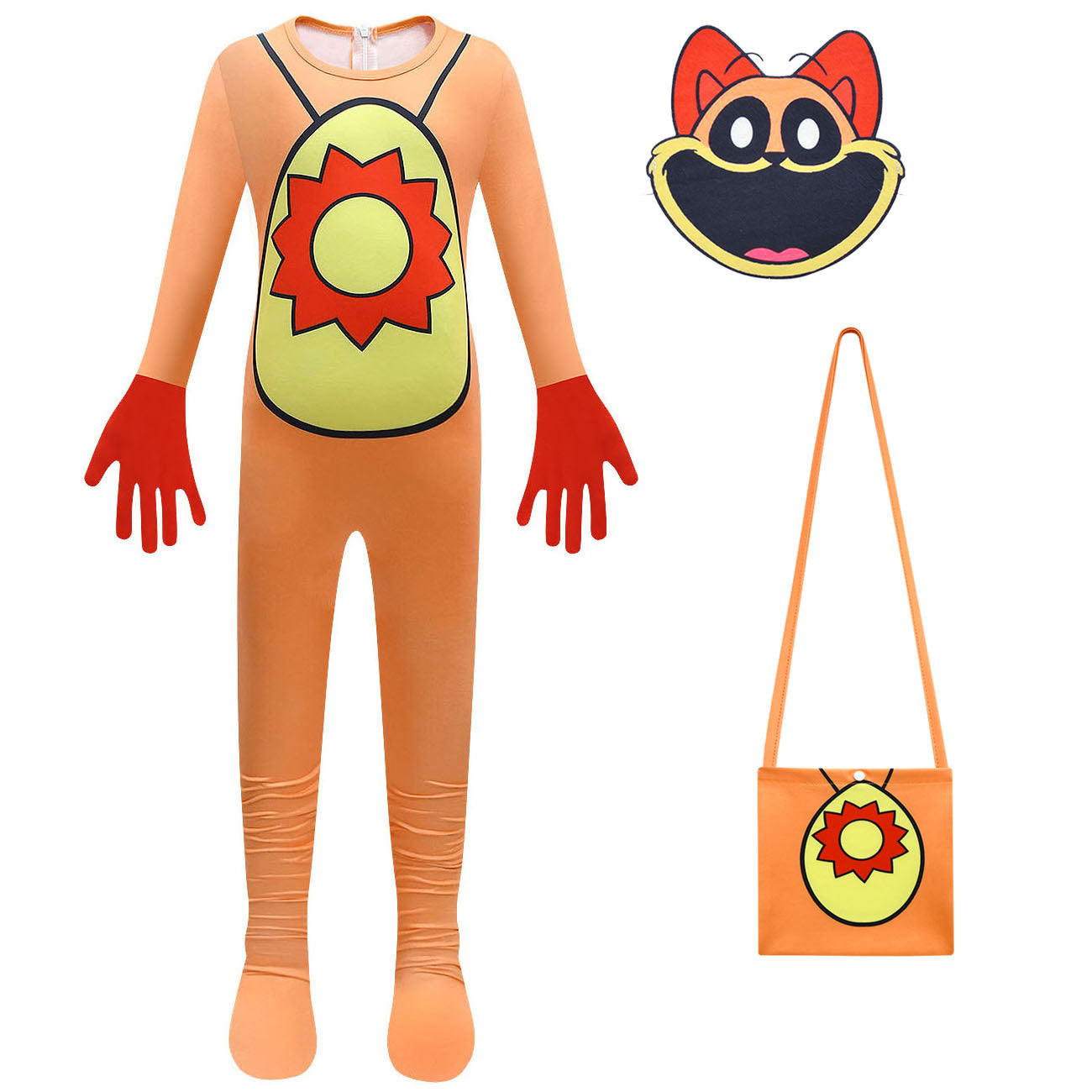 Kids Dogday Costume Unisex Children Dogday Cosplay Jumpsuit Mask and Bag