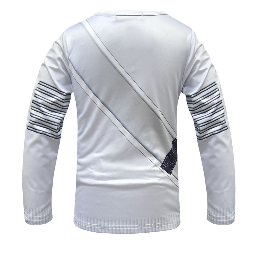 Kids Marshmallow Costume Unisex Long Sleeve Shirts and Pants Outfit Set with LED Helmet