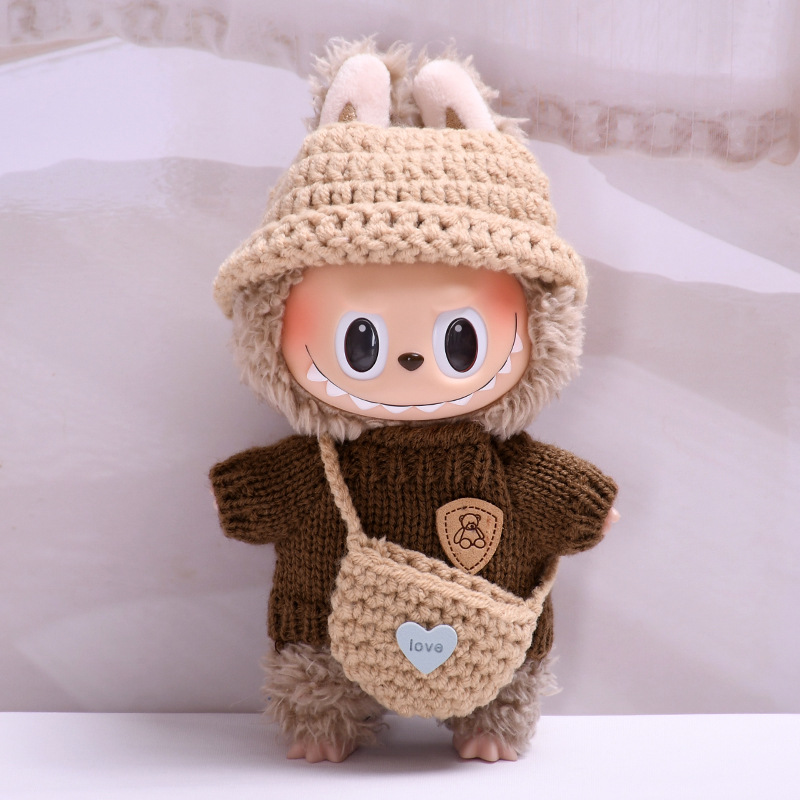 6.7" Labubu Doll with Clothes The Monster Toffee Plush Clothing Full Set