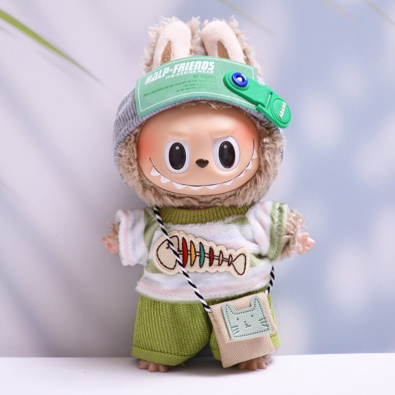 6.7" Labubu Doll with Clothes The Monster Toffee Plush Clothing Full Set