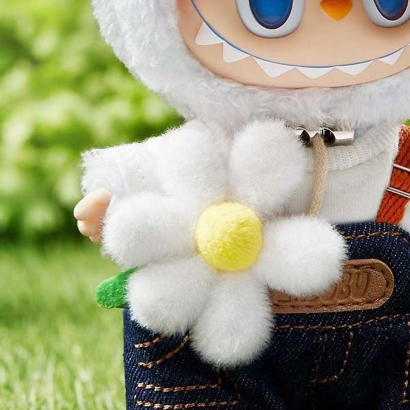 6.7'' Plush Doll Labubu Keychain The Monsters Plush Toy with Clothes Hat
