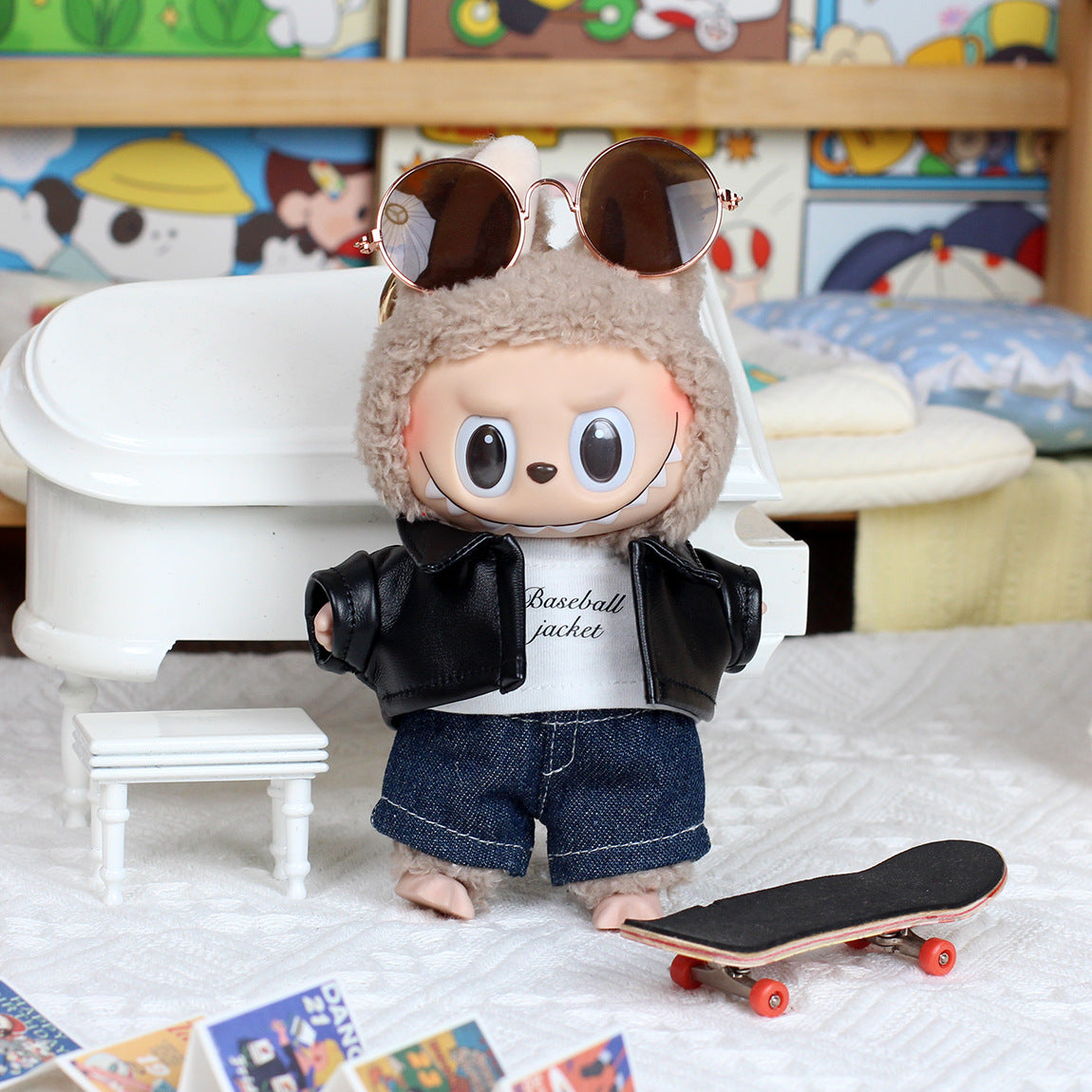 6.7in Labubu Clothes 2 Piece in Bundle Cute Couple Plush Doll Outfits Accessories