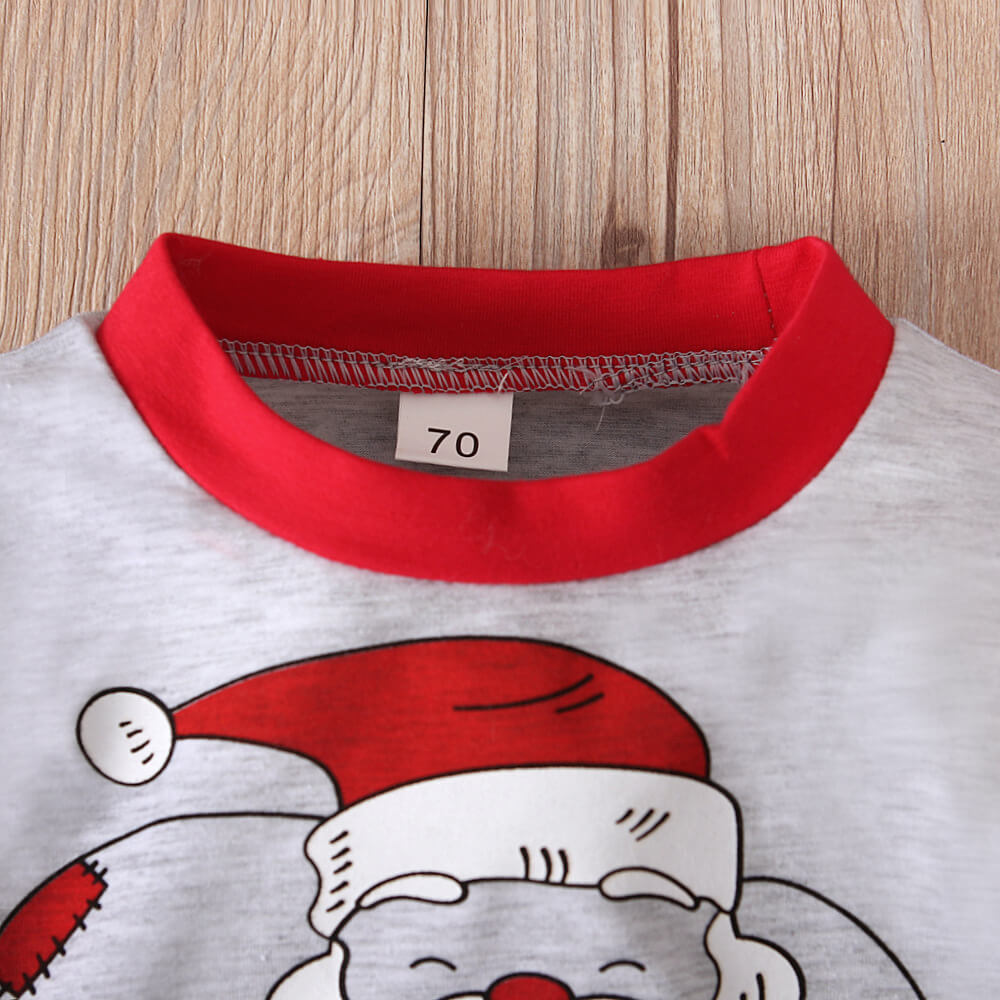3pcs Toddler Christmas Costume Newborn Baby Santa Outfits Pullover Trousers Hat Full Set