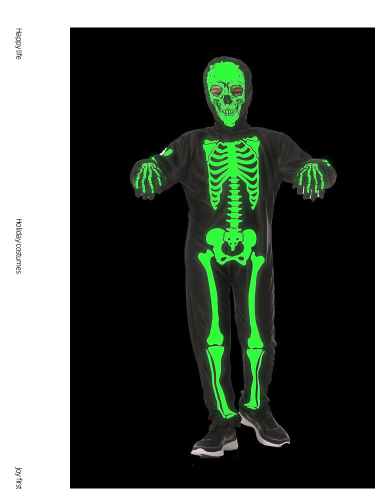 Halloween Glow-in-the-Dark Skull Costume for Kids