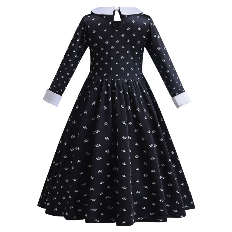 Addams Family Wednesday Floral Dress SET