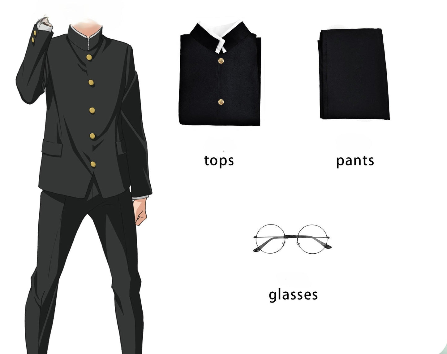 Dandadan Ken Takakura Cosplay Costumes Inspired by the Japanese School Uniform