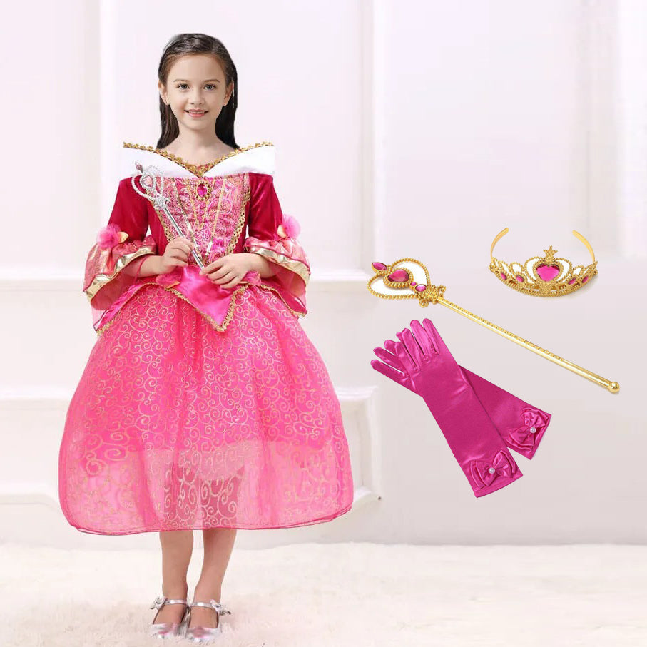 Girls Hot Pink Princess Dress Fairy Tale Princess Costumes
