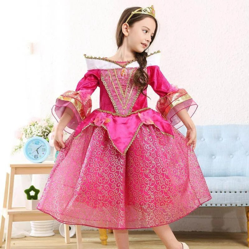 Girls Hot Pink Princess Dress Fairy Tale Princess Costumes