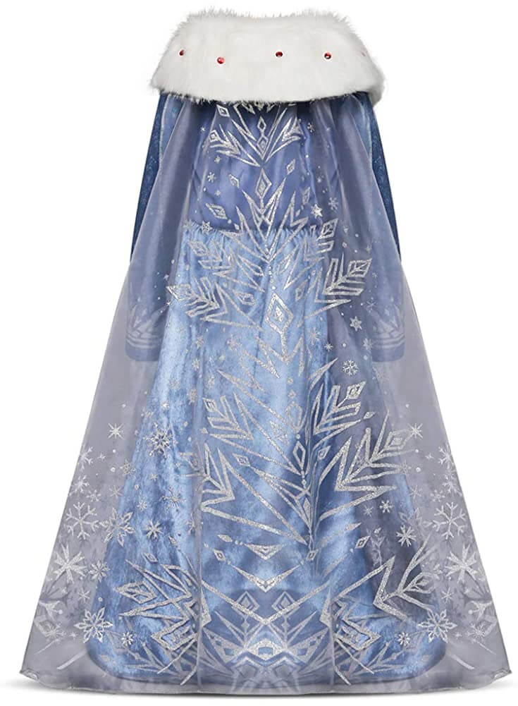 Snow Queen Elas Costume Princess Elsa Warm Dress For Winter