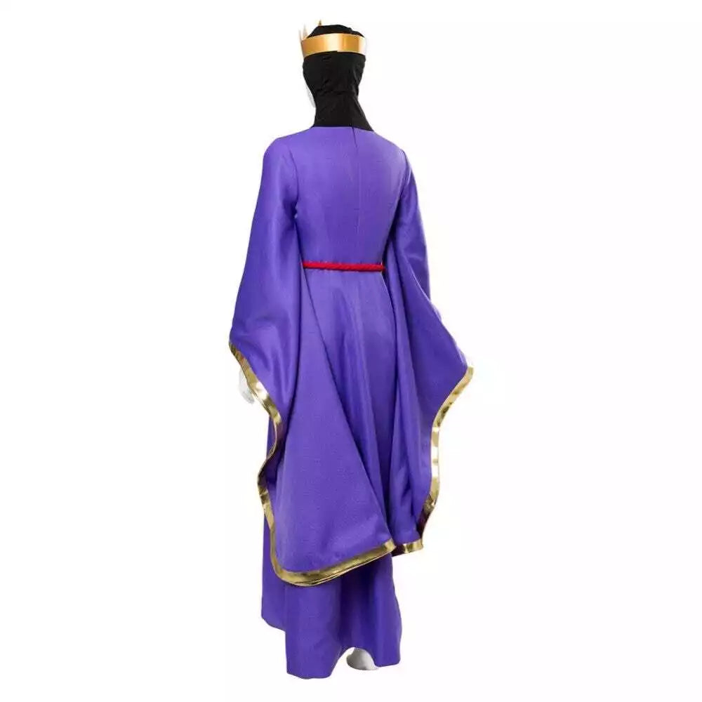 Women Queen Costume Fairy Tale Evil Queen Cosplay Dress Crown and Cape Full Set
