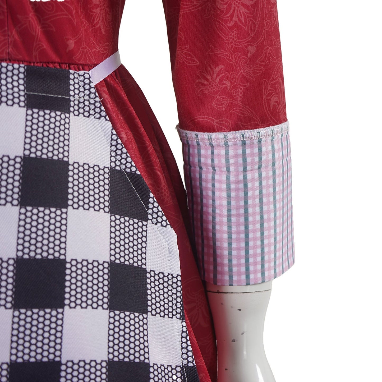 Women Princess Cosplay Maid Costume Red Party Maid Apron Dress