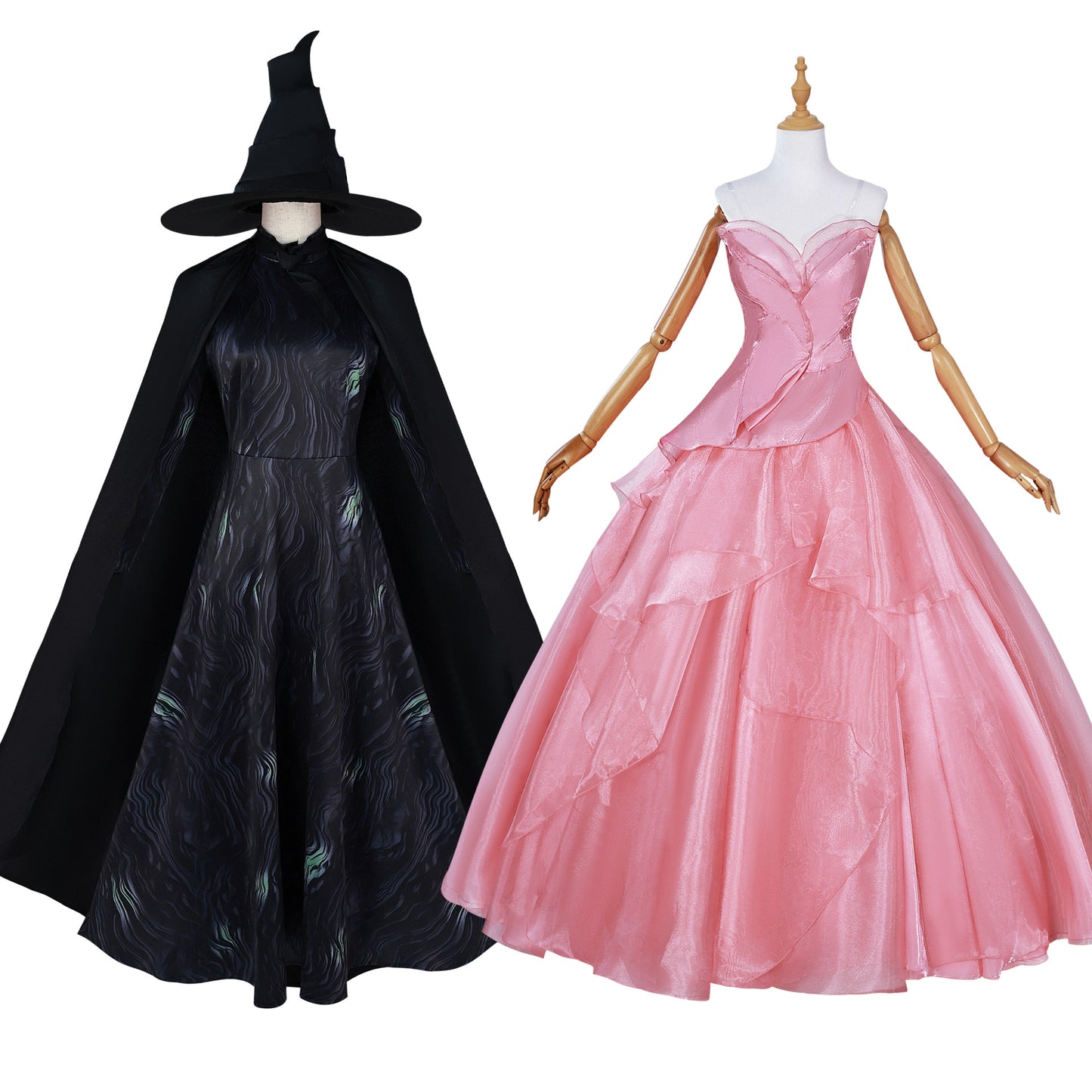 Wicked Movie Cosplay Costume Elphaba Dress Cloak Hat Outfit The Good Witch Costume for Party Event Musical