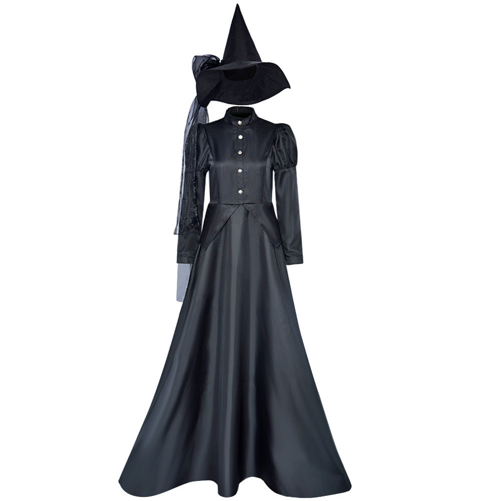 Wicked Witch Costume Women Black Elphaba Cosplay Dress Party Musicals Dress Up Outfit