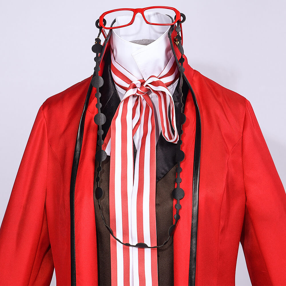 Adult Grell Sutcliff Costume Grim Reaper Grelle Cosplay Outfit Red Uniform with Accessories Full Set