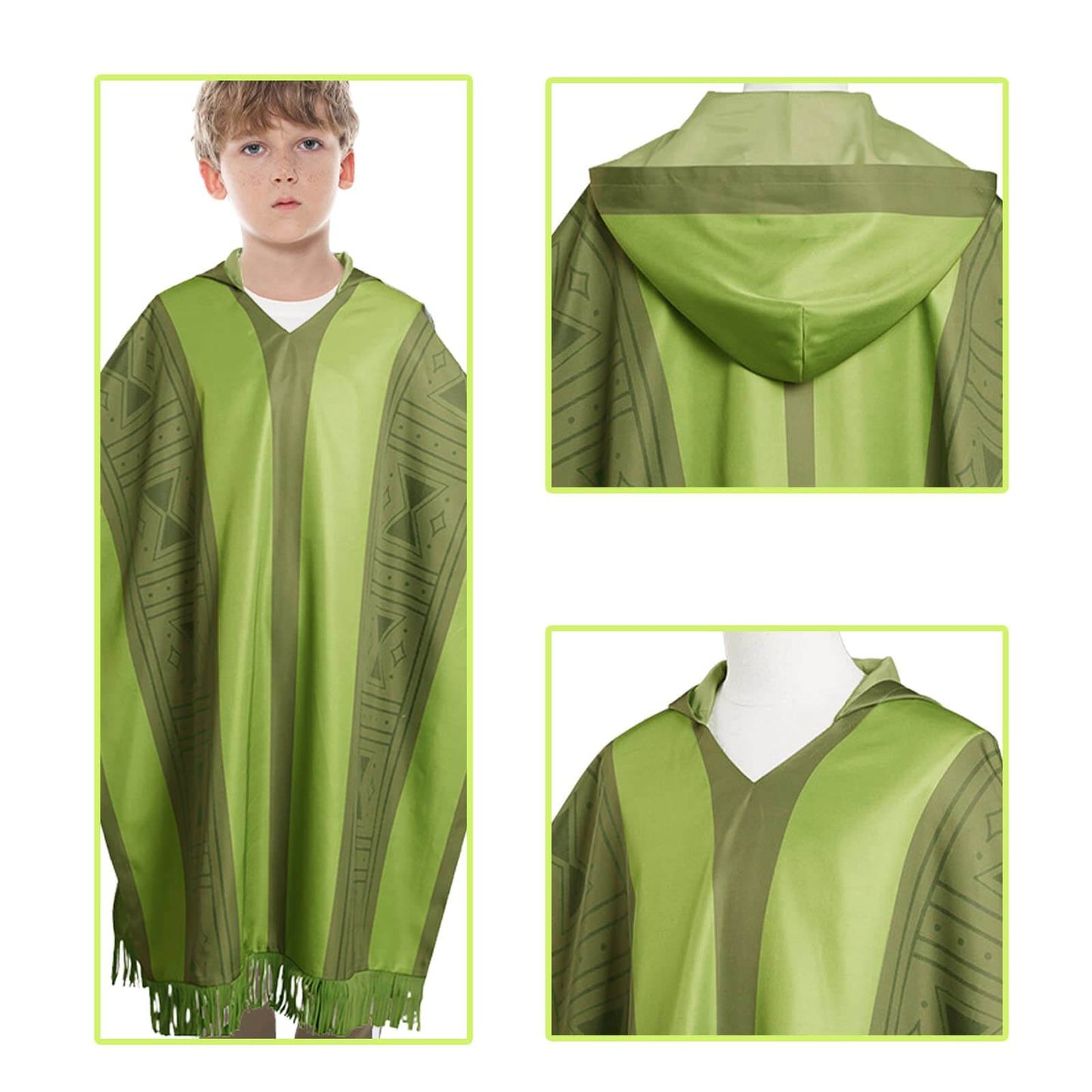 Kids Adult Costume Madrigal Cloak with Hood Shirt Pants Outfit for Halloween Cosplay