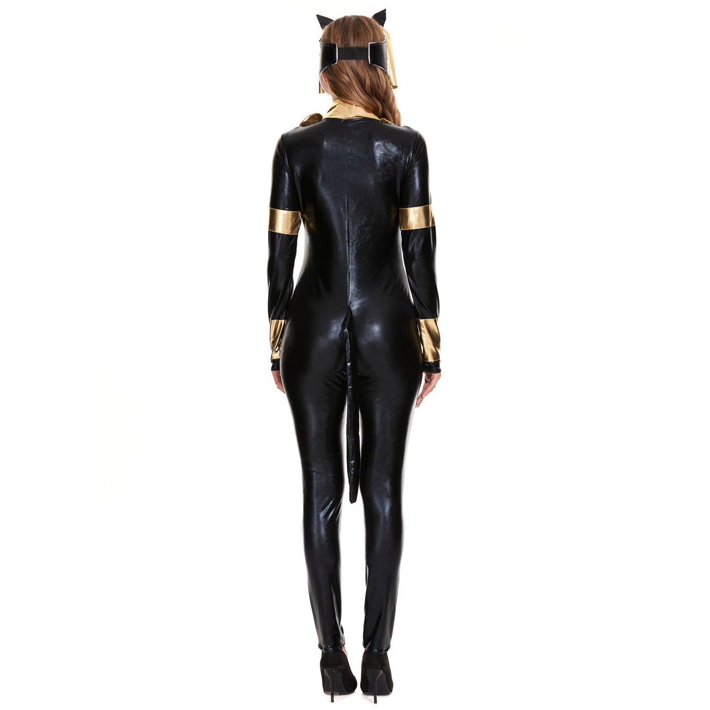 Sexy Women Playful Bat Catsuit Leather Divine Feline Cat Costume