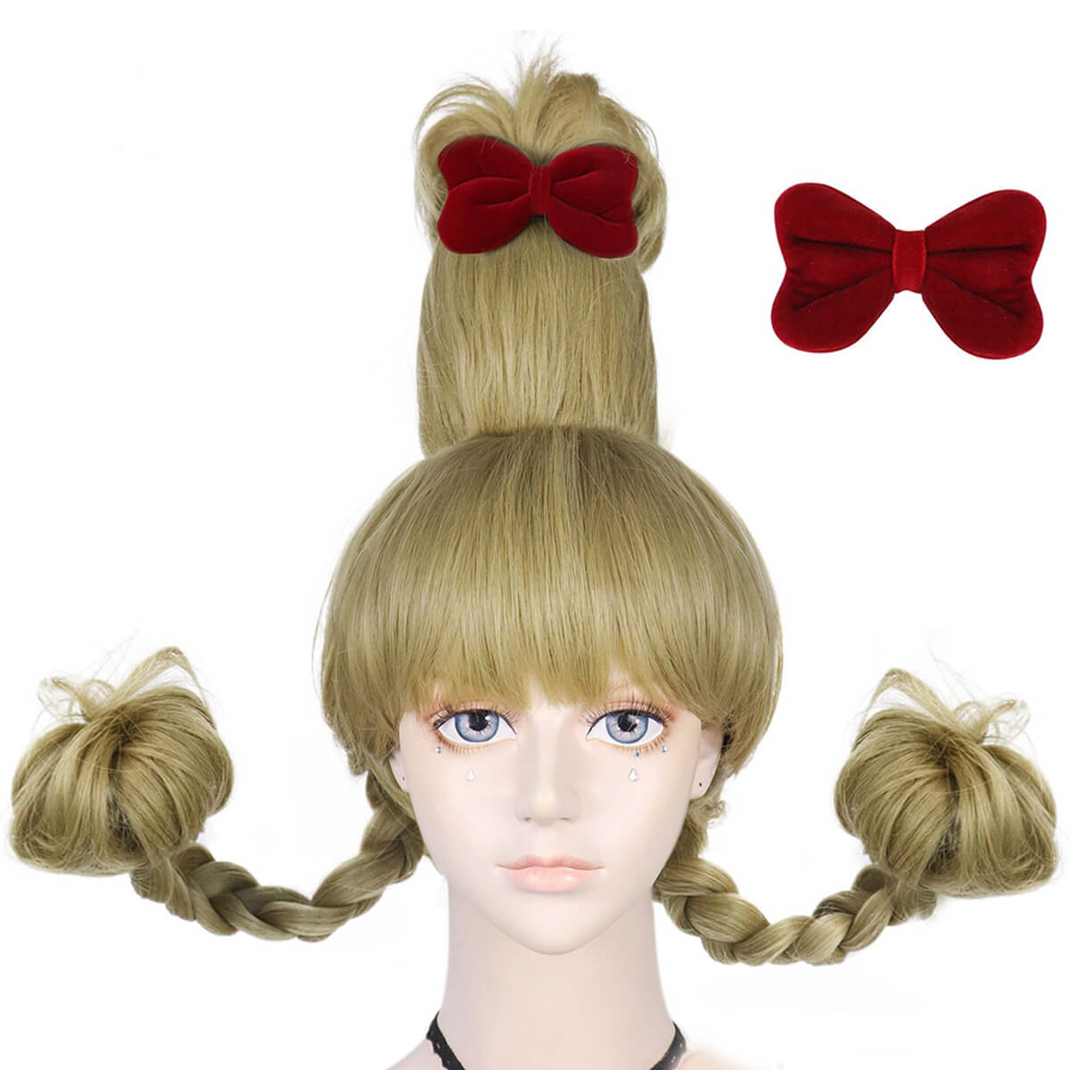 Disfraz de Cindy Lou Who para niñas y adultos, vestido de Navidad, conjunto completo de cosplay de Cindy