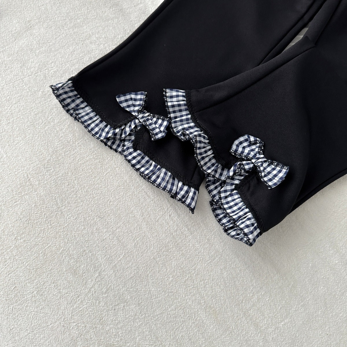 Ensemble 2 pièces mode fille gilet en maille bleu marine et pantalon évasé pour 2-8 ans