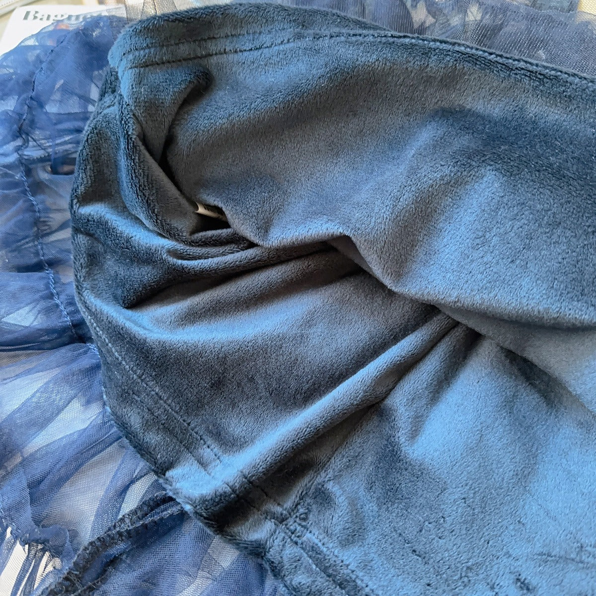 Robe Tutu Lapin Douillette pour Filles, Robe en Tulle Étages Doublée Polaire Bleue