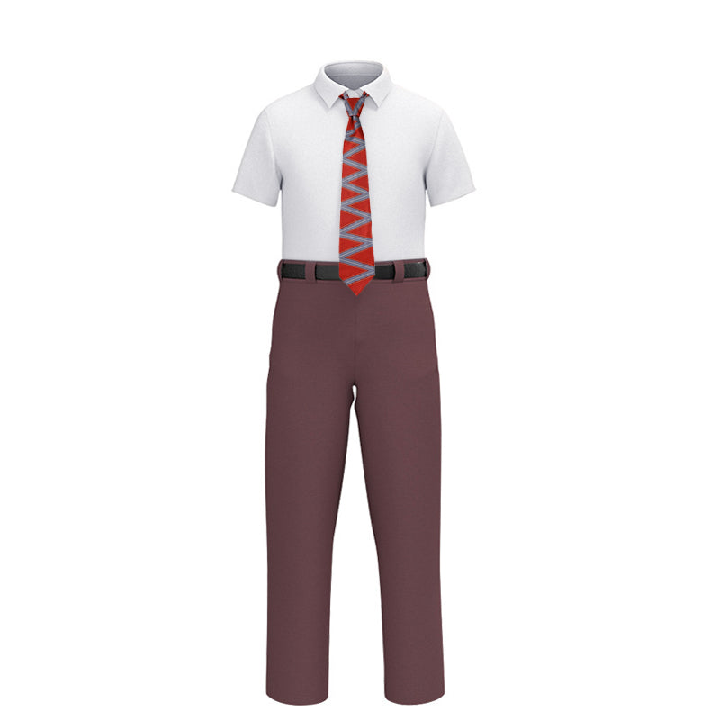 Kids Inside Out Anger Costume Emotion Anger Cosplay T-shirt Pants and Tie Suit Boys Halloween Costume