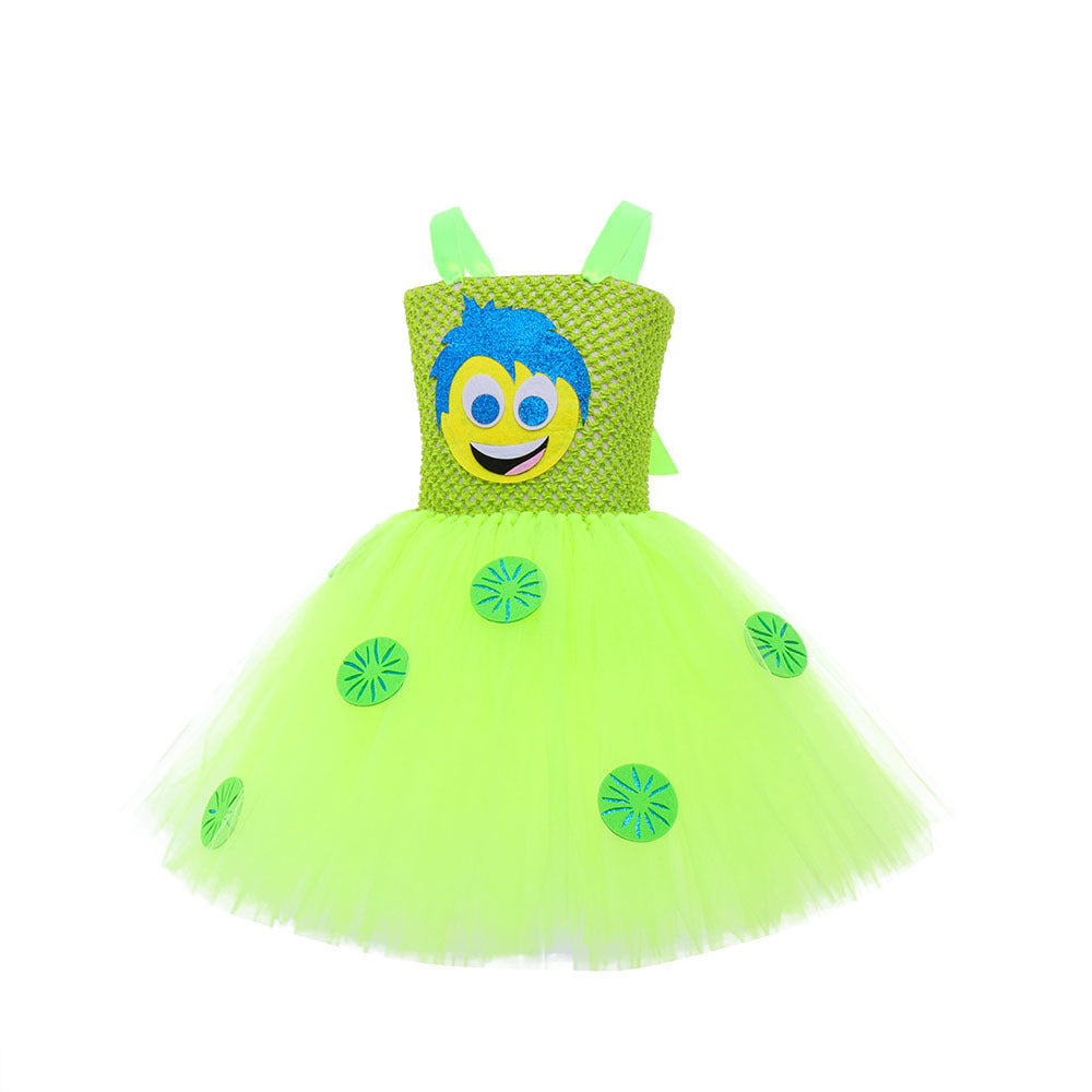 Inside Out Joy Costume Kids Joy Tutu Dress with Hair Band Party Birthday Halloween Costume