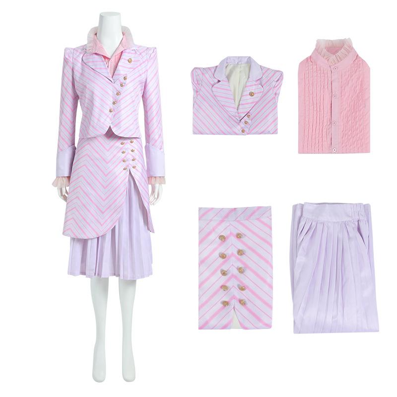 Wicked Movie Glinda Costume The Good Witch Costume Coat Shirt Dress Set